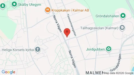 Lägenheter till salu i Kalmar - kort over placeringen