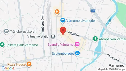 Lägenheter att hyra i Värnamo - kort over placeringen