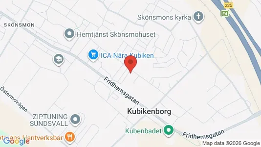 Bostadsrätter till salu i Sundsvall - kort over placeringen
