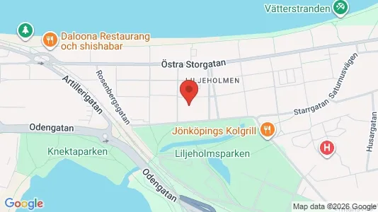 Bostadsrätter till salu i Jönköping - kort over placeringen