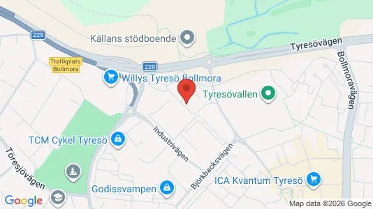 Lägenheter till salu i Tyresö - kort over placeringen