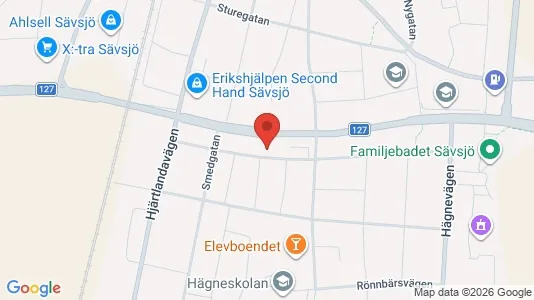 Bostadsrätter till salu i Sävsjö - kort over placeringen