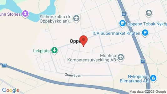 Lägenheter till salu i Nyköping - kort over placeringen