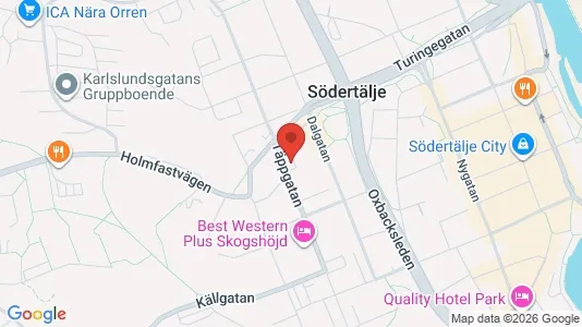 Bostadsrätter till salu i Södertälje - kort over placeringen