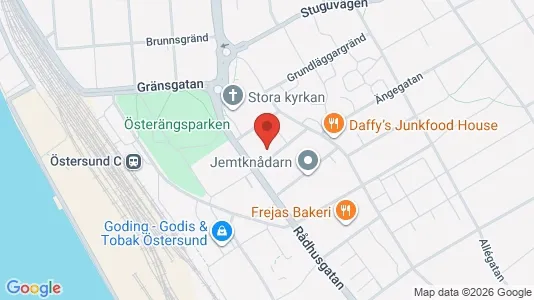 Lägenheter till salu i Östersund - kort over placeringen