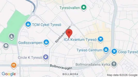 Lägenheter till salu i Tyresö - kort over placeringen