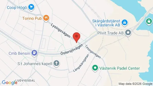 Bostadsrätter till salu i Västervik - kort over placeringen