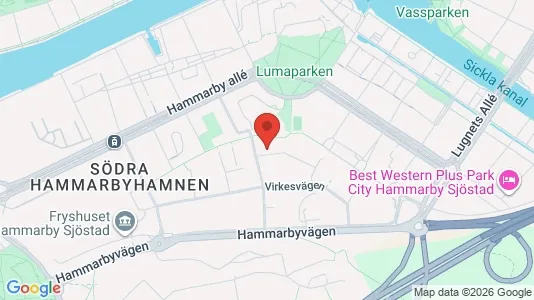 Bostadsrätter till salu i Hammarbyhamnen - kort over placeringen