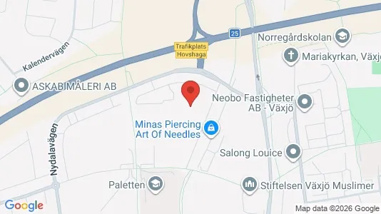 Lägenheter att hyra i Växjö - kort over placeringen