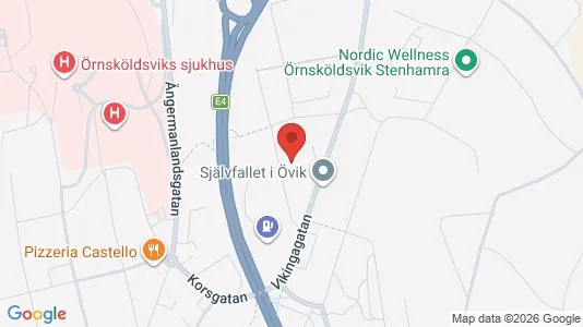 Lägenheter att hyra i Örnsköldsvik - kort over placeringen