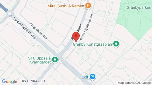 Bostadsrätter till salu i Uppsala - kort over placeringen