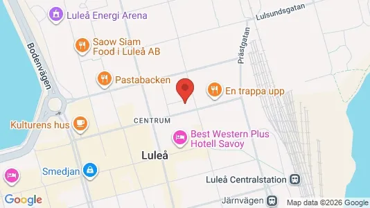 Lägenheter till salu i Luleå - kort over placeringen