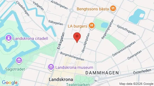 Lägenheter till salu i Landskrona - kort over placeringen