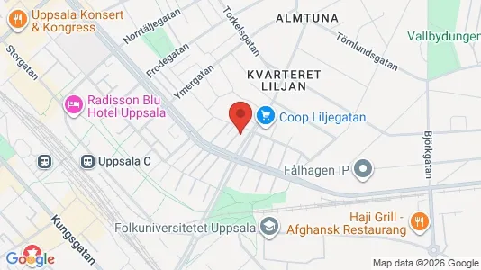 Lägenheter till salu i Uppsala - kort over placeringen