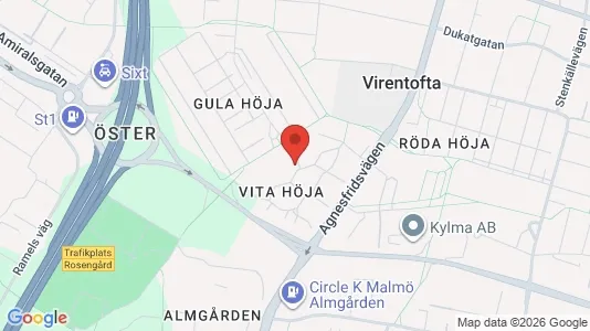 Lägenheter till salu i Husie - kort over placeringen