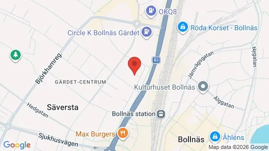 Bostadsrätter till salu i Bollnäs - kort over placeringen