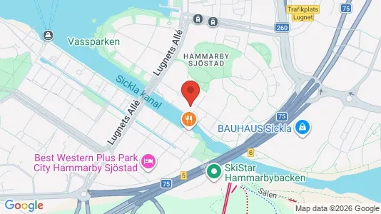 Bostadsrätter till salu i Hammarbyhamnen - kort over placeringen