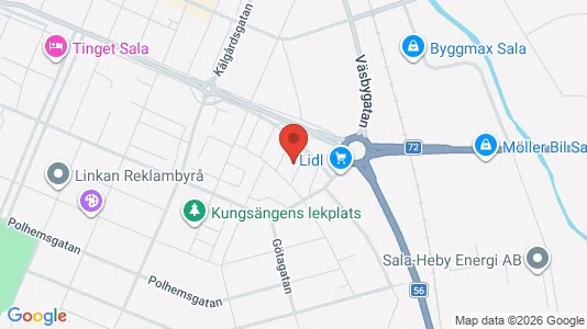 Bostadsrätter till salu i Sala - kort over placeringen