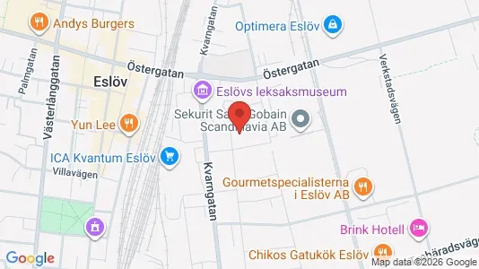Bostadsrätter till salu i Eslöv - kort over placeringen
