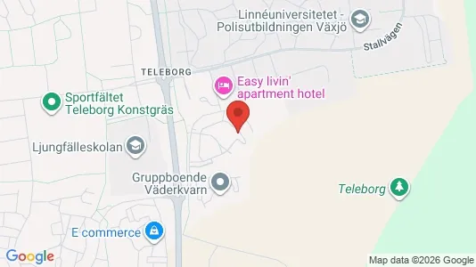 Bostadsrätter till salu i Växjö - kort over placeringen