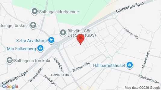 Bostadsrätter till salu i Falkenberg - kort over placeringen
