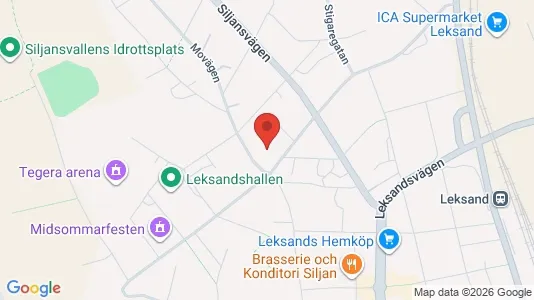 Bostadsrätter till salu i Leksand - kort over placeringen