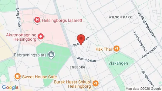 Lägenheter till salu i Helsingborg - kort over placeringen