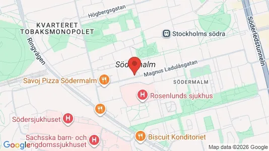 Bostadsrätter till salu i Södermalm - kort over placeringen