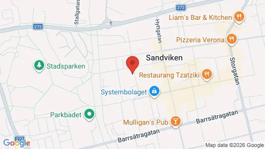 Lägenheter att hyra i Sandviken - kort over placeringen
