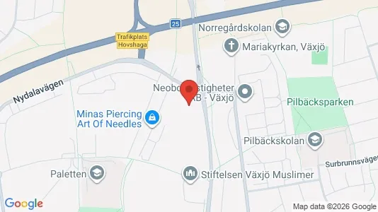 Lägenheter att hyra i Växjö - kort over placeringen