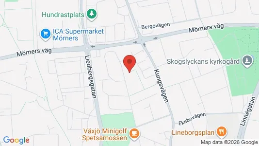 Lägenheter att hyra i Växjö - kort over placeringen