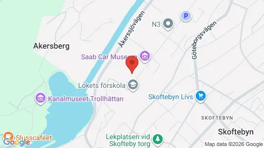 Bostadsrätter till salu i Trollhättan - kort over placeringen