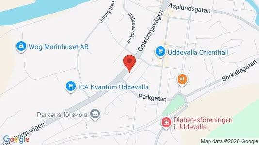 Lägenheter att hyra i Uddevalla - kort over placeringen