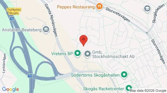 Bostadsrätter till salu i Huddinge - kort over placeringen