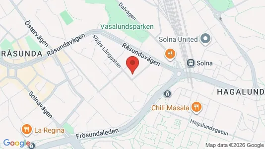 Lägenheter att hyra i Solna - kort over placeringen