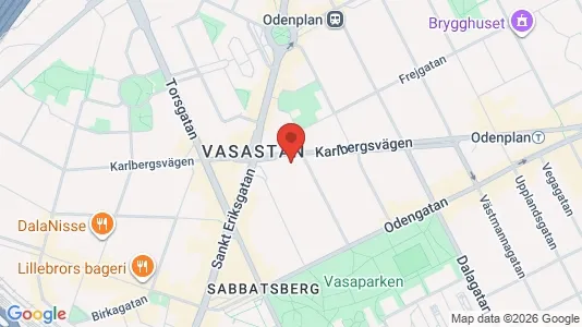 Bostadsrätter till salu i Vasastan - kort over placeringen