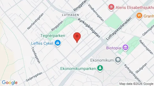 Bostadsrätter till salu i Uppsala - kort over placeringen