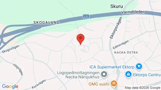 Lägenheter till salu i Nacka - kort over placeringen