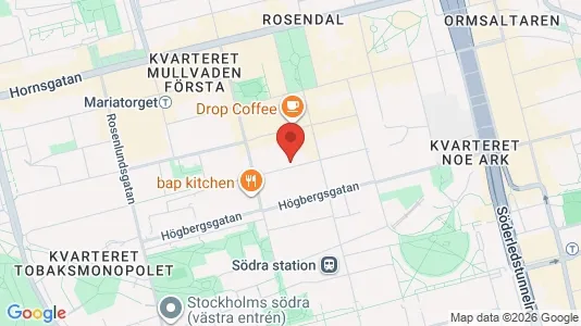 Lägenheter till salu i Södermalm - kort over placeringen