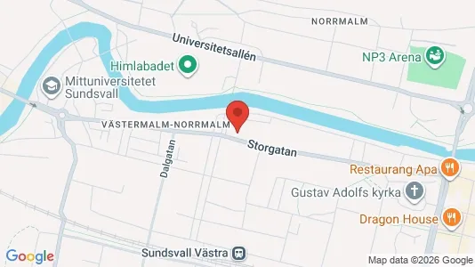Lägenheter till salu i Sundsvall - kort over placeringen