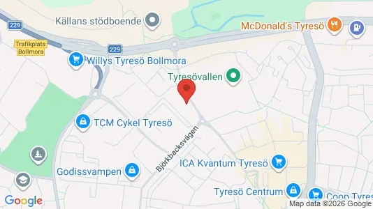 Lägenheter att hyra i Tyresö - kort over placeringen
