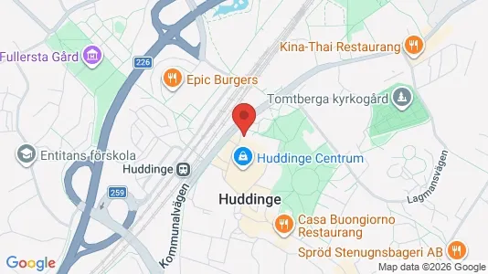 Lägenheter att hyra i Huddinge - kort over placeringen