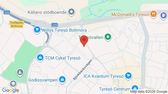 Lägenheter att hyra i Tyresö - kort over placeringen