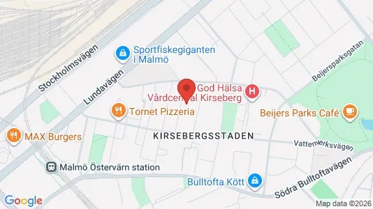 Lägenheter att hyra i Kirseberg - kort over placeringen