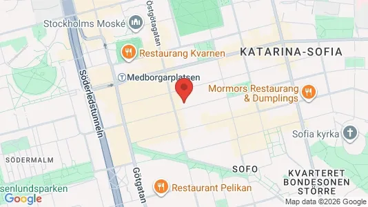 Lägenheter att hyra i Södermalm - kort over placeringen