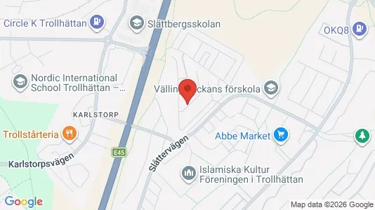 Lägenheter att hyra i Trollhättan - kort over placeringen