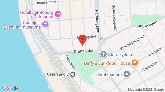 Lägenheter att hyra i Östersund - kort over placeringen