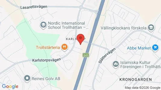 Bostadsrätter till salu i Trollhättan - kort over placeringen