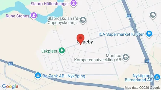 Bostadsrätter till salu i Nyköping - kort over placeringen