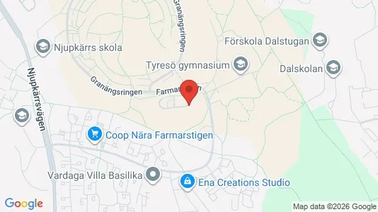 Bostadsrätter till salu i Tyresö - kort over placeringen